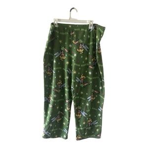 Disney Tinkerbell Pajama Pants Womens 2X Green Fleece Sleepwear